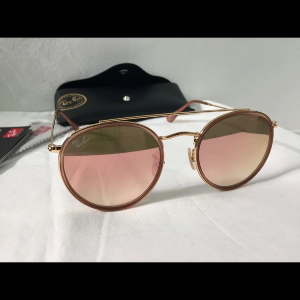 Ray-Ban Double Bridge Rounds. Pink mirror - Picture 5 of 8